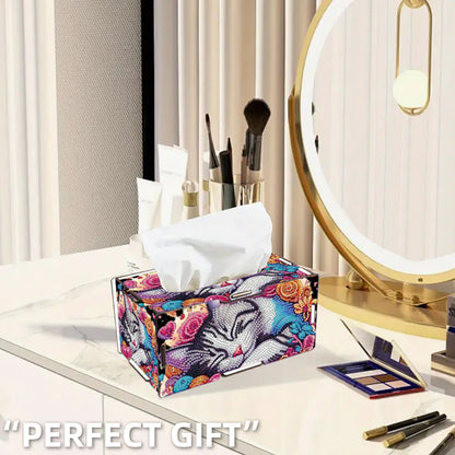 Wooden Diamond Painting Tissue Box for Home and Office Decoration (CZH010)