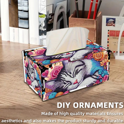 Wooden Diamond Painting Tissue Box for Home and Office Decoration (CZH010)