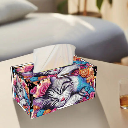 Wooden Diamond Painting Tissue Box for Home and Office Decoration (CZH010)