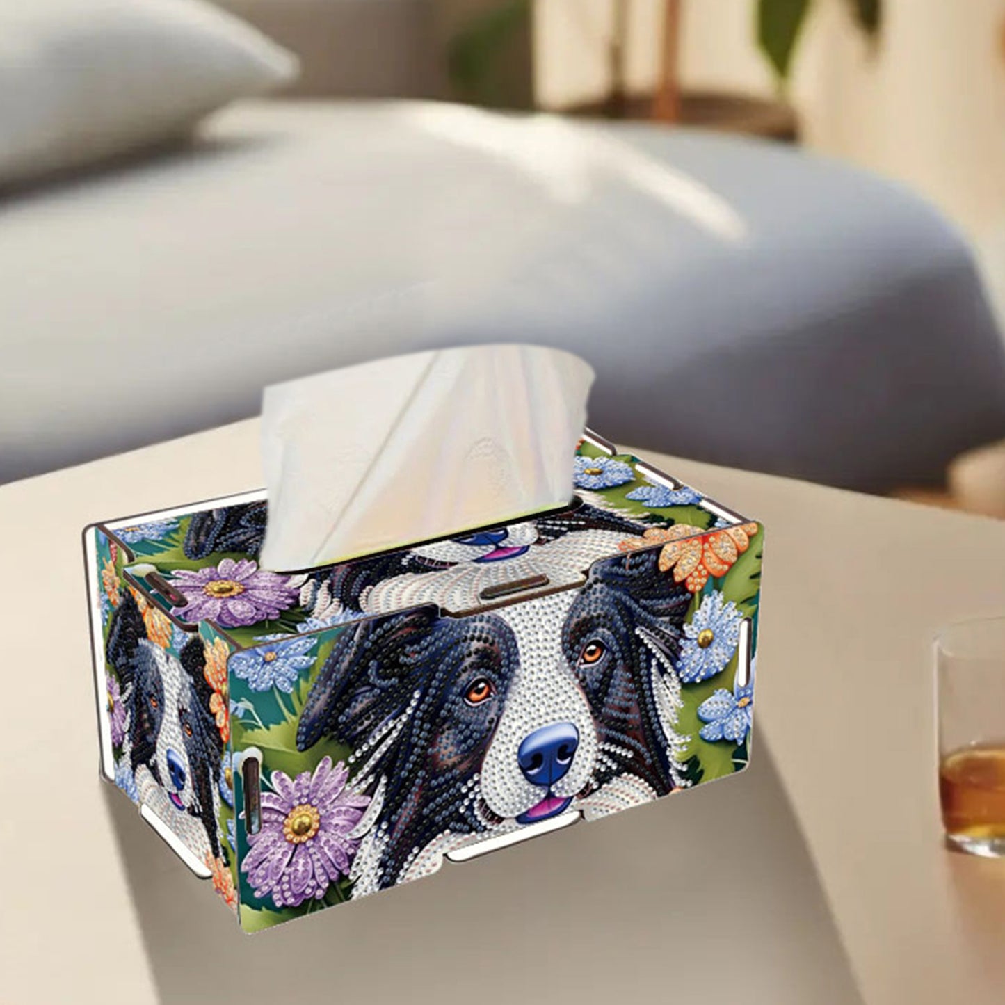 Wooden Diamond Painting Tissue Box for Home and Office Decoration (CZH011)
