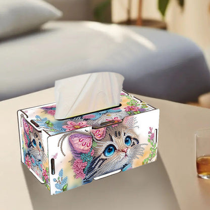 Wooden Diamond Painting Tissue Box for Home and Office Decoration (CZH014)