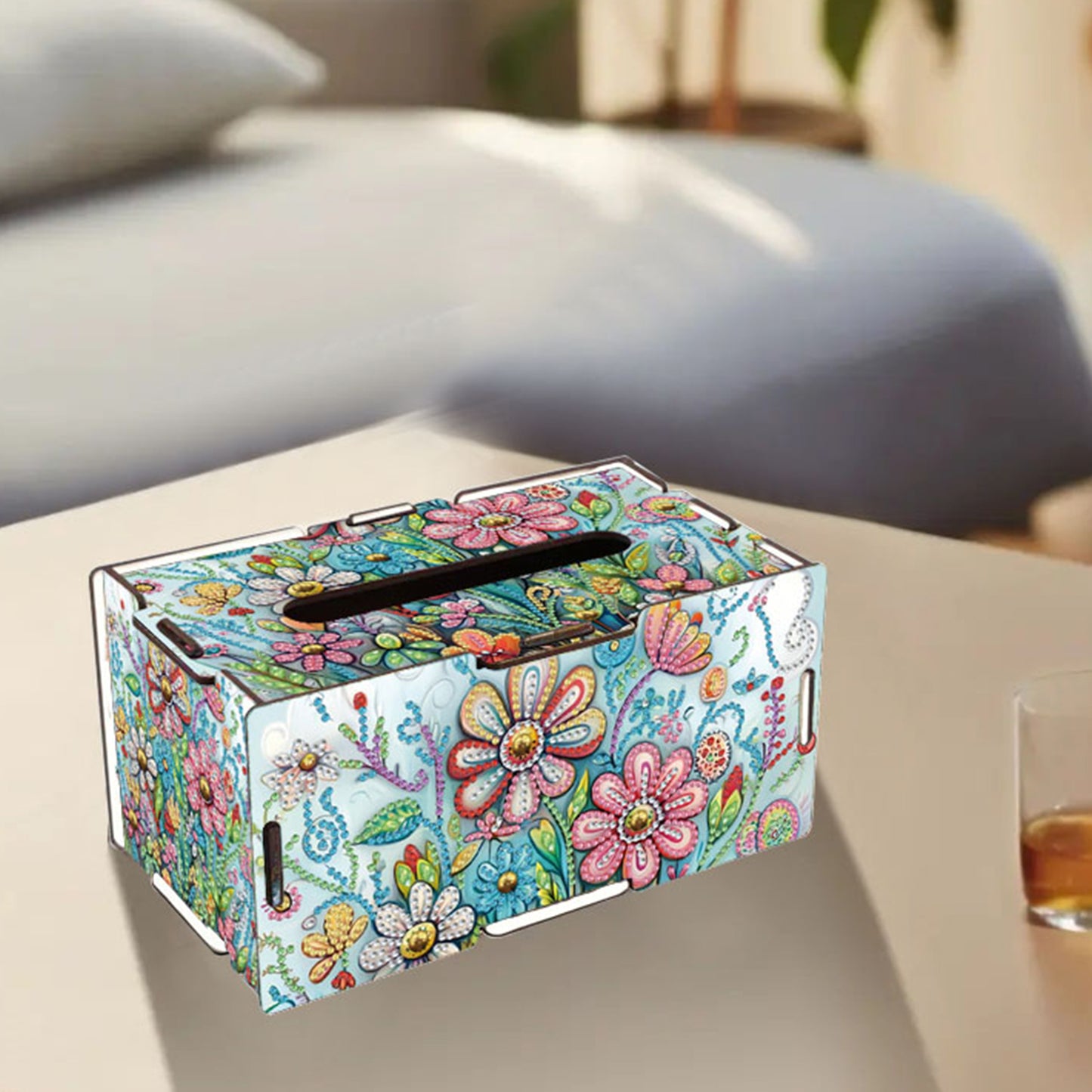 Wooden Diamond Painting Tissue Box for Home and Office Decoration (CZH015)