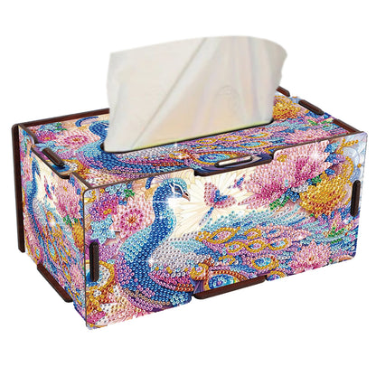 Wooden Diamond Painting Tissue Box for Home and Office Decoration (ZJH016)