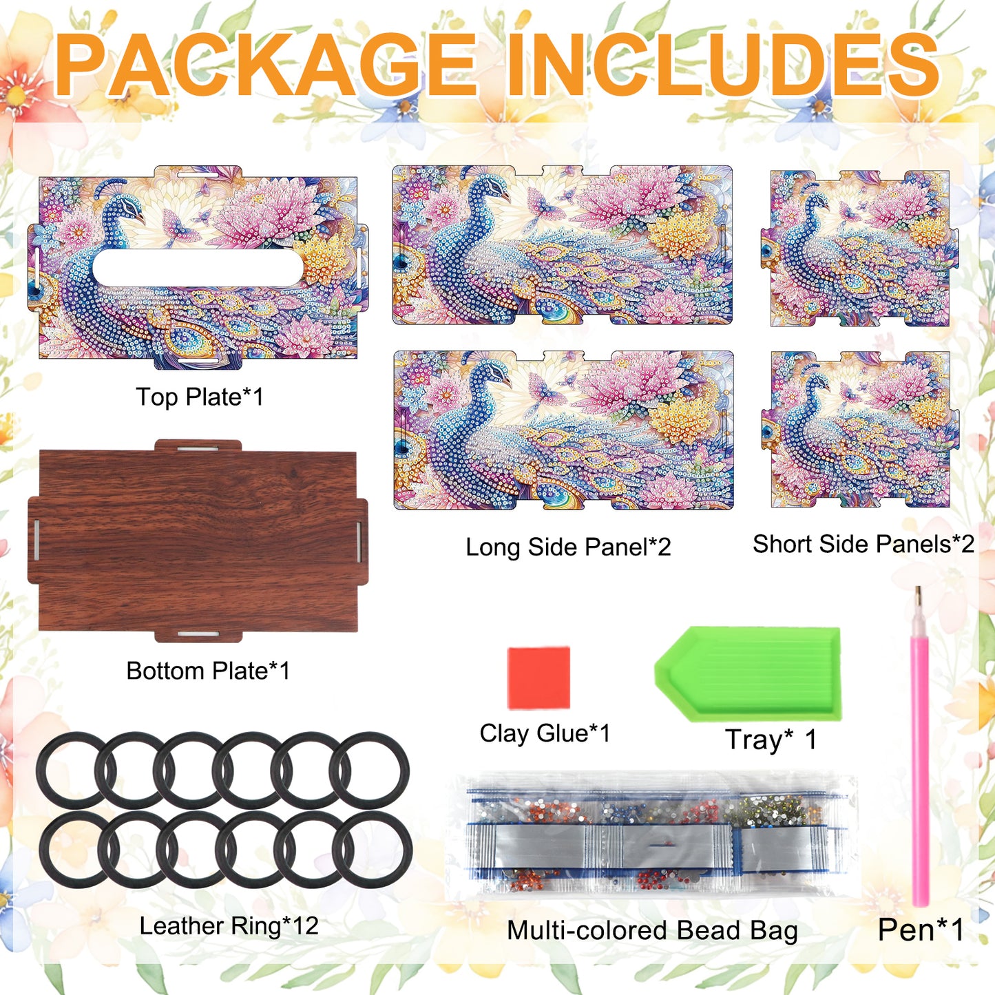 Wooden Diamond Painting Tissue Box for Home and Office Decoration (ZJH016)