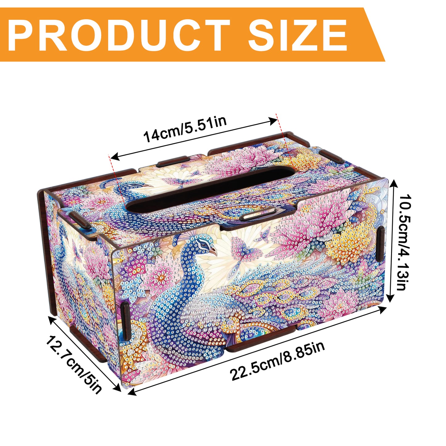 Wooden Diamond Painting Tissue Box for Home and Office Decoration (ZJH016)