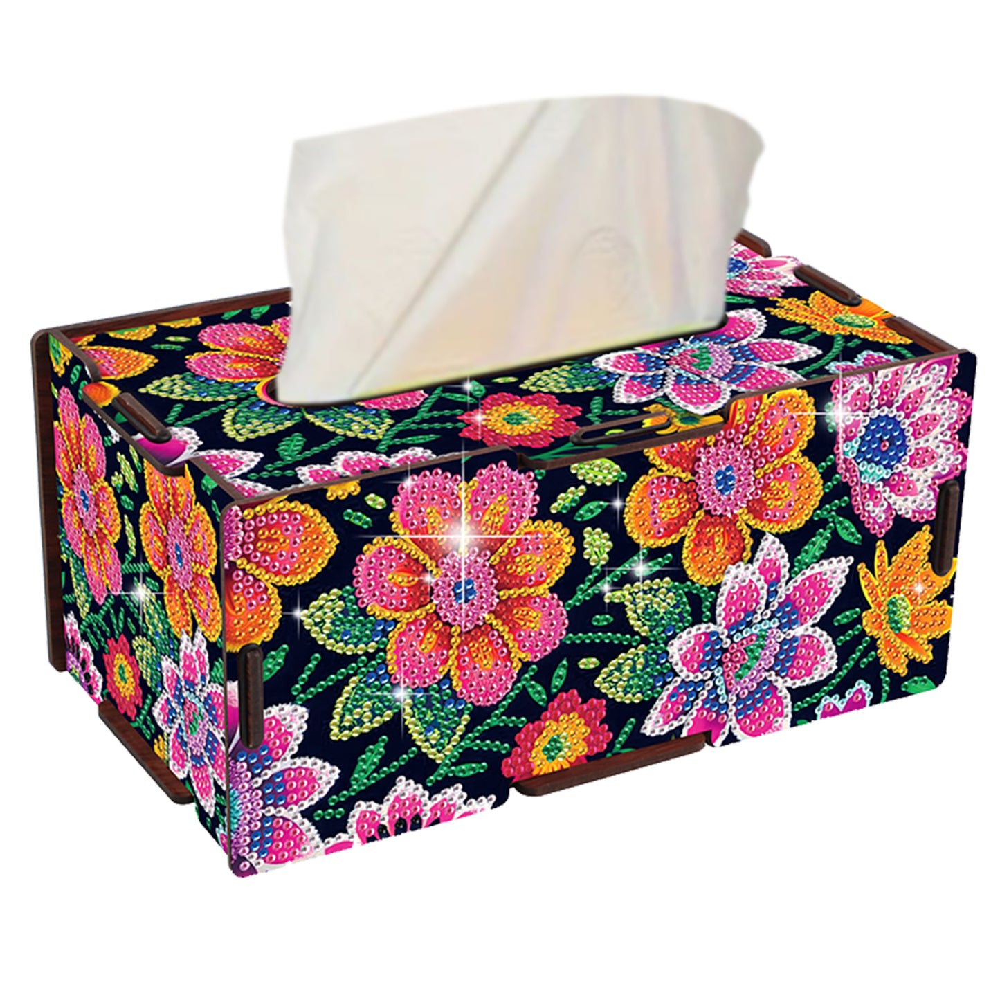Wooden Diamond Painting Tissue Box for Home and Office Decoration (ZJH018)