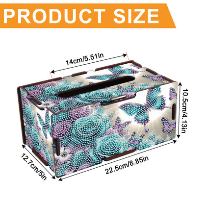 Wooden Diamond Painting Tissue Box for Home and Office Decoration (ZJH036)