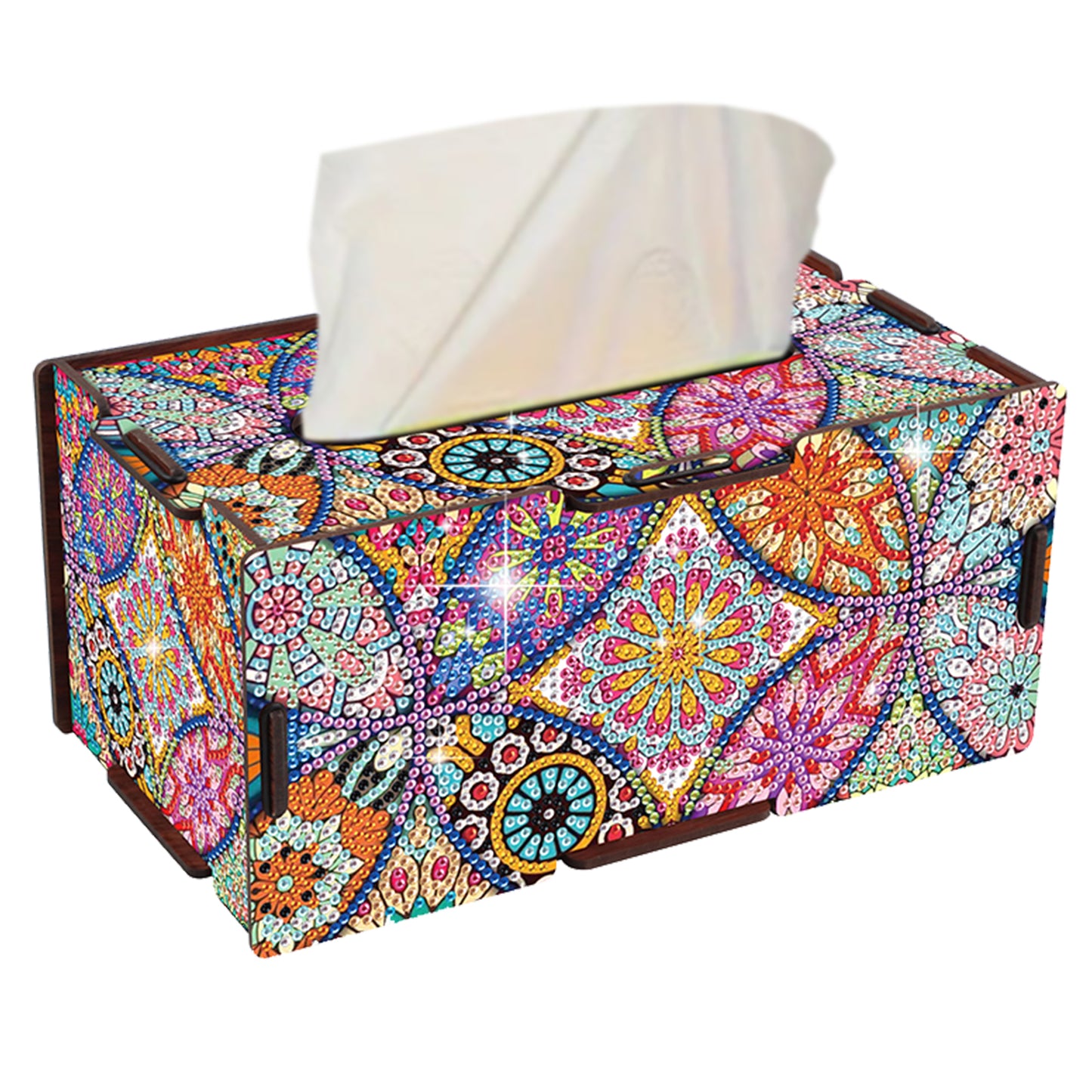 Wooden Diamond Painting Tissue Box for Home and Office Decoration (ZJH039)