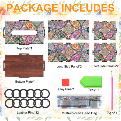 Wooden Diamond Painting Tissue Box for Home and Office Decoration (ZJH039)