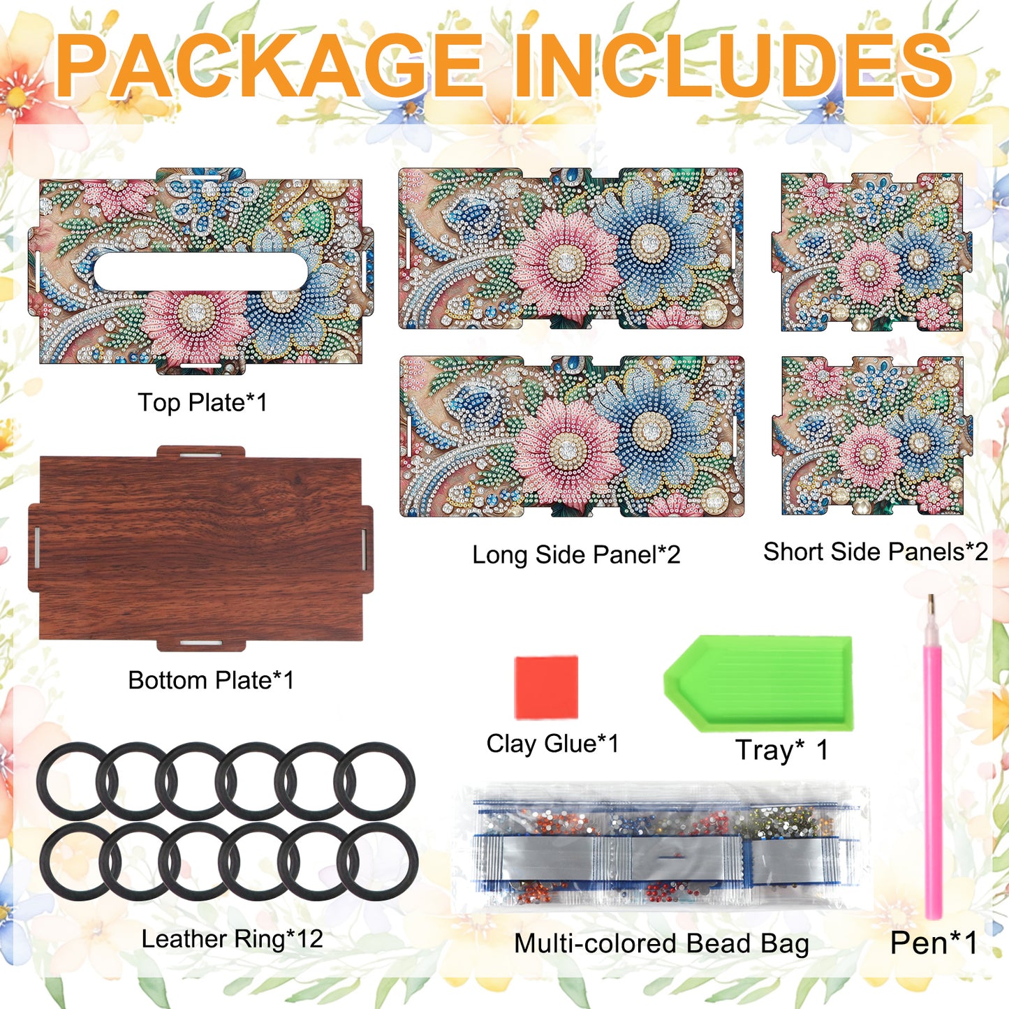 Wooden Diamond Painting Tissue Box for Home and Office Decoration (ZJH041)