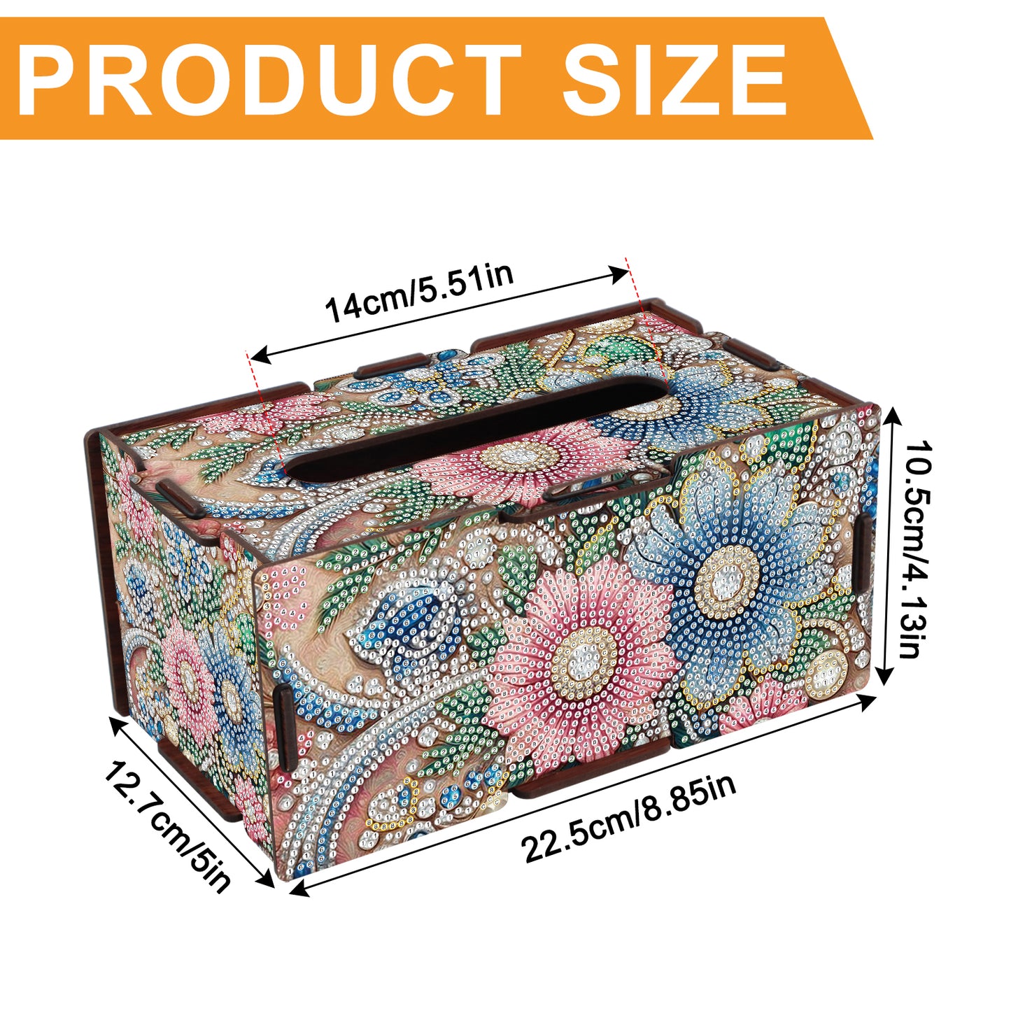 Wooden Diamond Painting Tissue Box for Home and Office Decoration (ZJH041)
