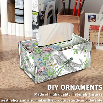 Dragonfly DIY Diamond Art Paper Towel Holder for Home and Office Decoration