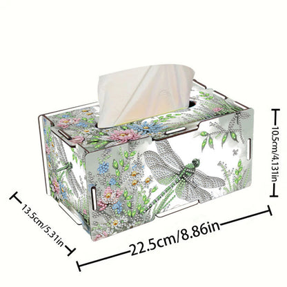 Dragonfly DIY Diamond Art Paper Towel Holder for Home and Office Decoration