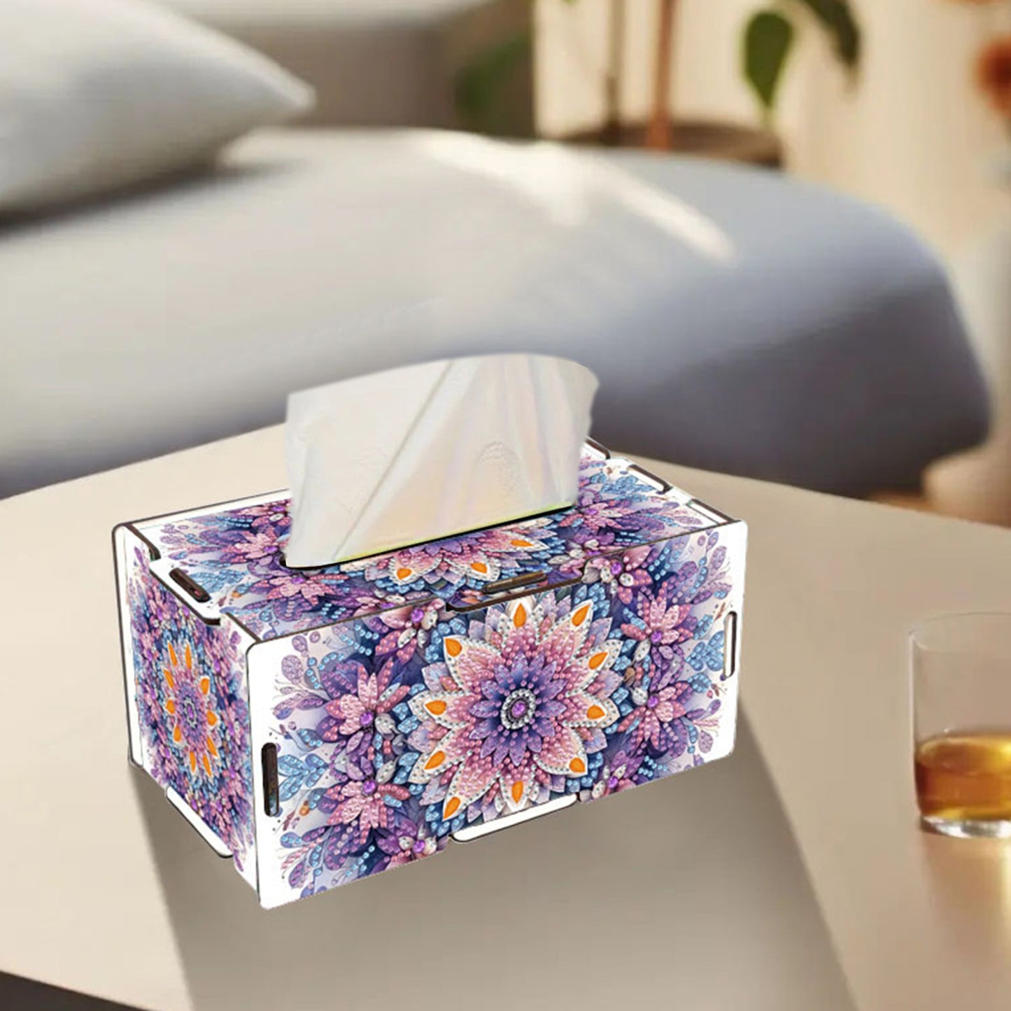 Mandala DIY Diamond Art Paper Towel Holder for Home and Office Decoration