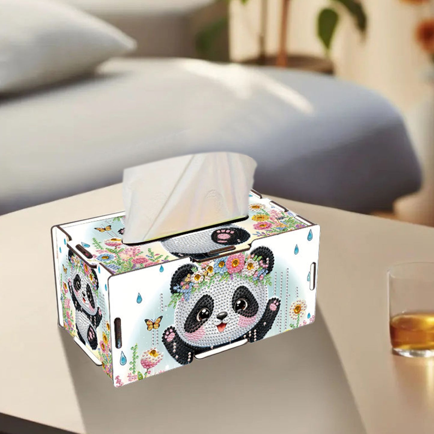 Panda DIY Diamond Art Paper Towel Holder for Home and Office Decoration