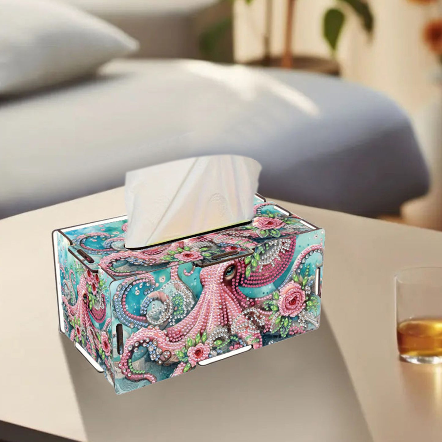 Octopus DIY Diamond Art Paper Towel Holder for Home and Office Decoration