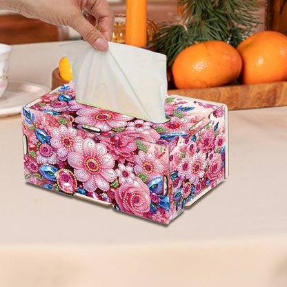 Flower DIY Diamond Art Paper Towel Holder for Home and Office Decoration