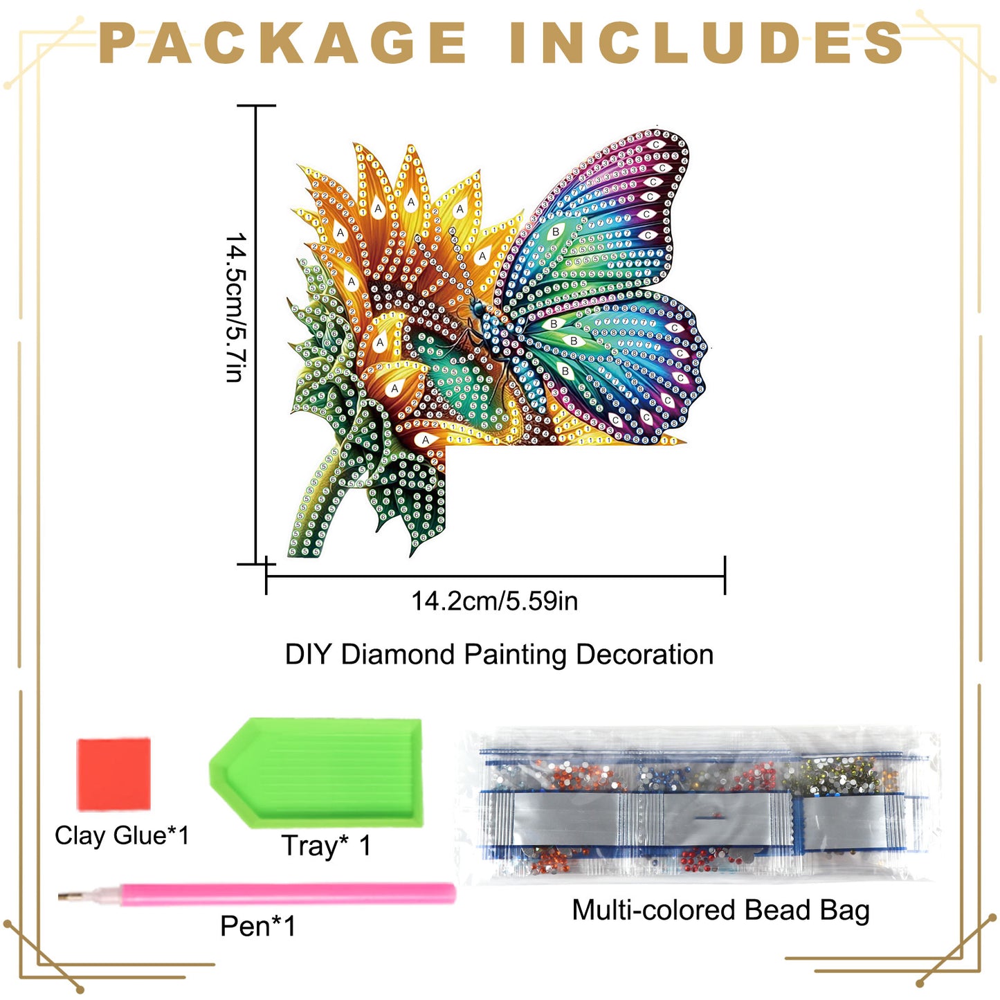 2Pcs DIY Diamond Art Door Corner Pendants Acrylic Door Decoration (Hummingbird)
