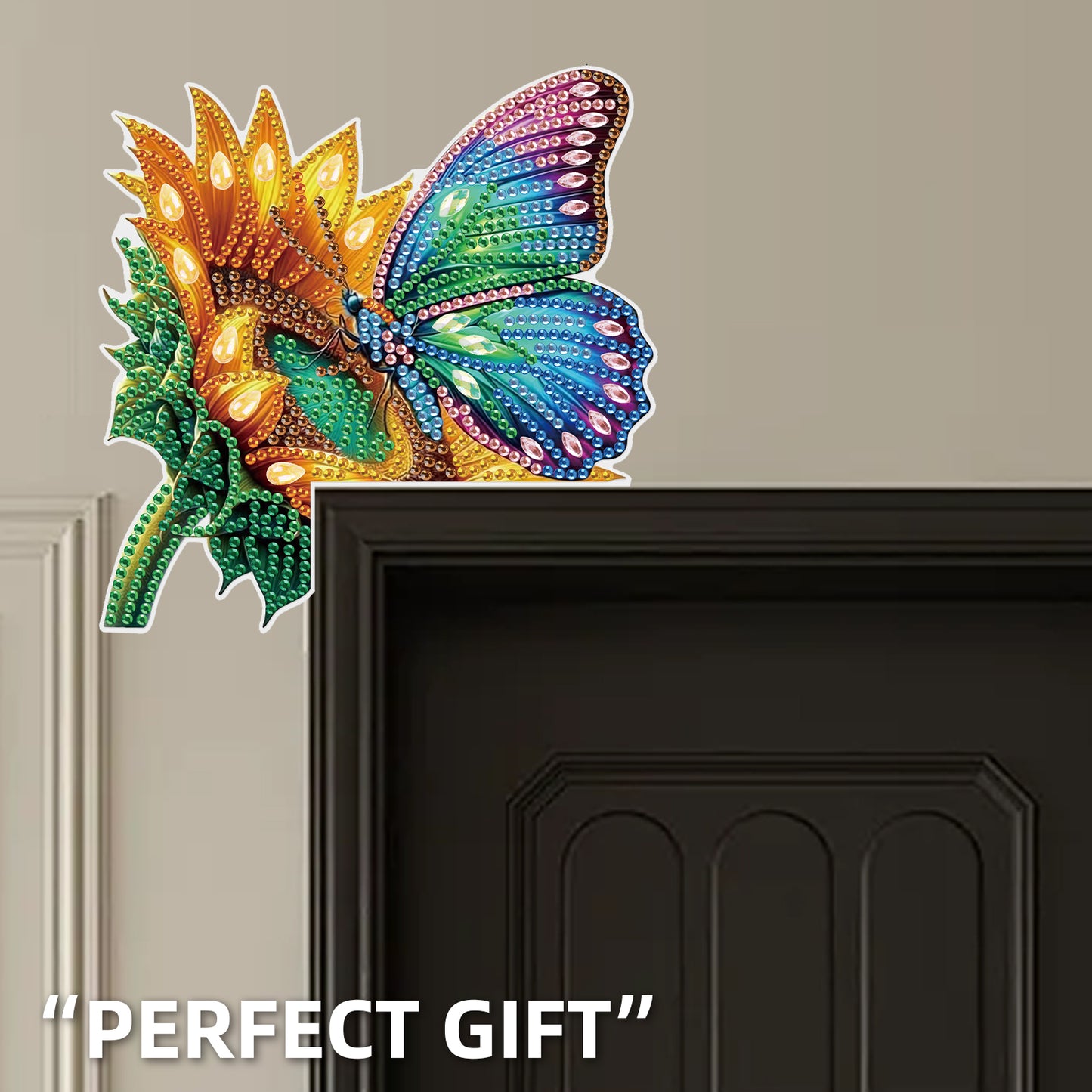 2Pcs DIY Diamond Art Door Corner Pendants Acrylic Door Decoration (Hummingbird)