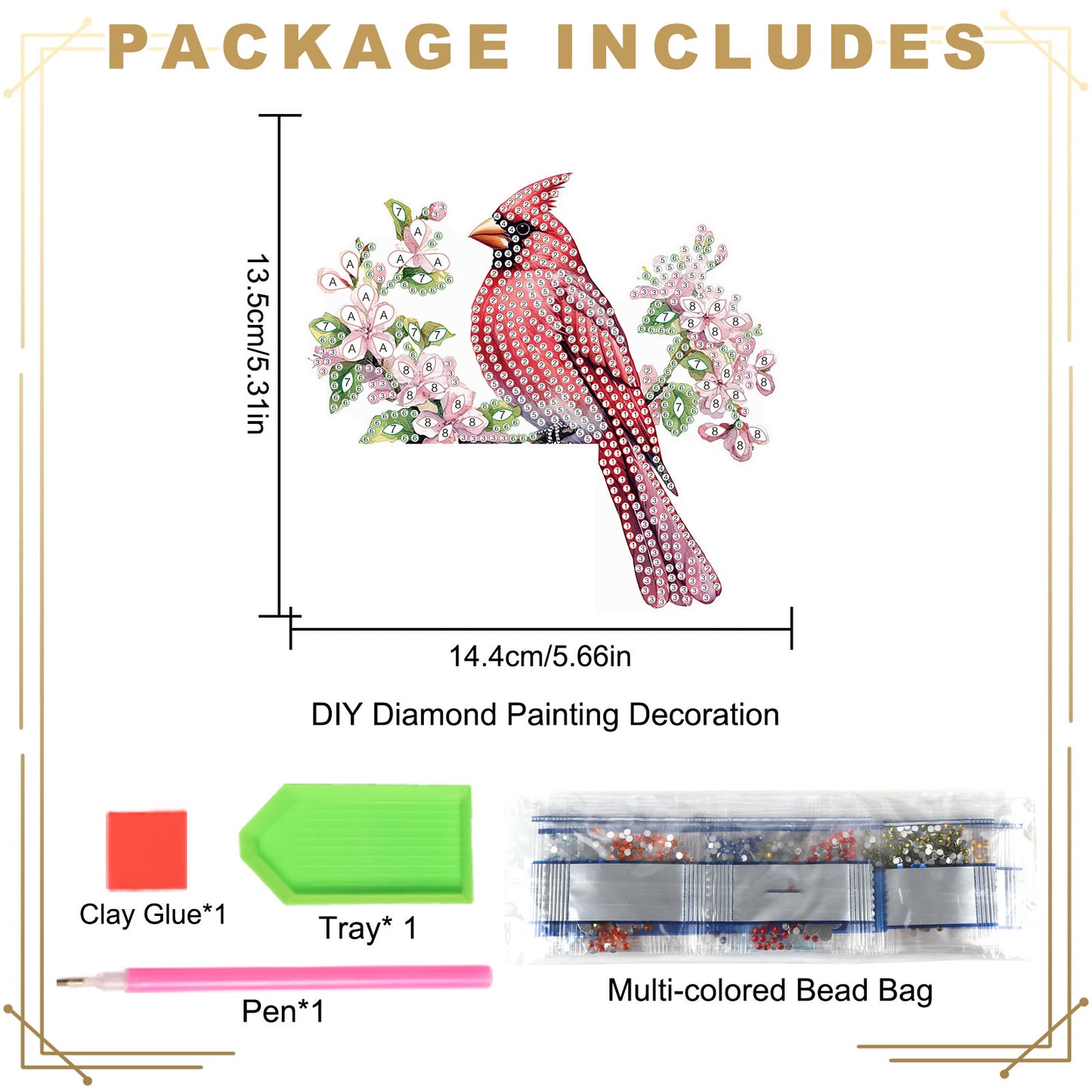 2Pcs DIY Diamond Art Door Corner Pendants Acrylic Door Decoration (Peacock)