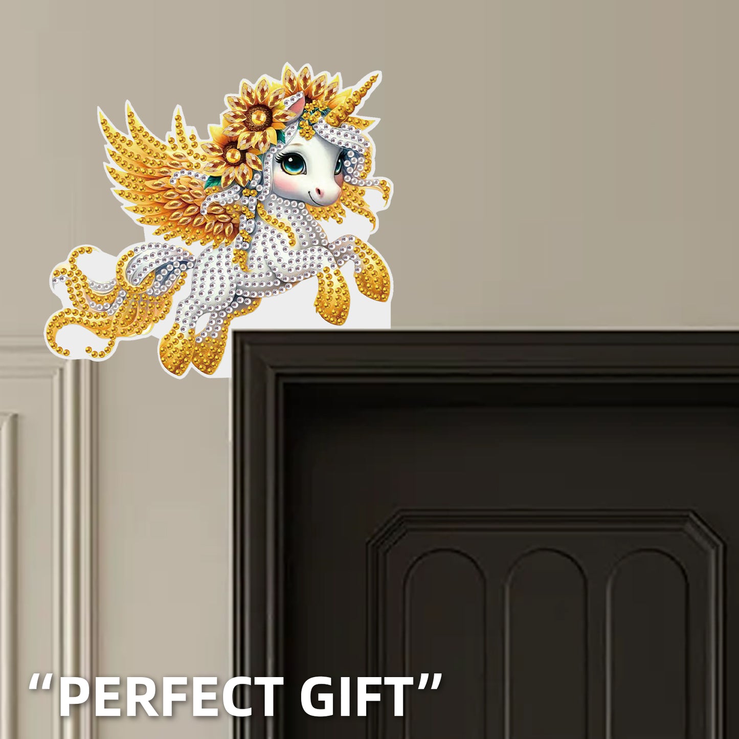 2Pcs DIY Diamond Art Door Corner Pendants Acrylic Door Decoration (Eagle)