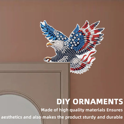 2Pcs DIY Diamond Art Door Corner Pendants Acrylic Door Decoration (Eagle)