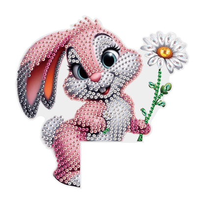 2Pcs DIY Diamond Art Door Corner Pendants Acrylic Door Decoration (Bunny)