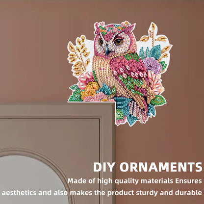 2Pcs DIY Diamond Art Door Corner Pendants Acrylic Door Decoration (Bunny)
