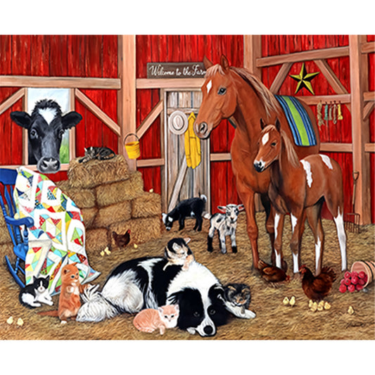 Farm Animals - Full Round Drill Diamond Painting 50*40CM