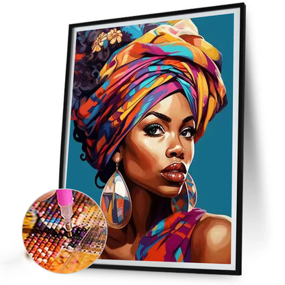 Dark-Skinned Girl - Full Round Drill Diamond Painting 40*50CM