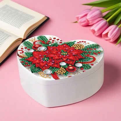 Flower DIY Diamond Painting Heart-Shaped Jewelry Box Decorative Storage Case