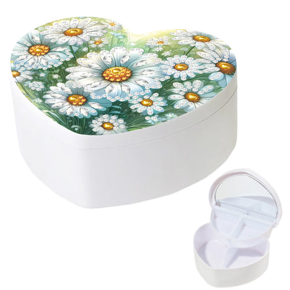 Daisy DIY Diamond Painting Heart-Shaped Jewelry Box Decorative Storage Case