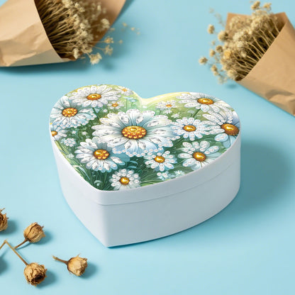 Daisy DIY Diamond Painting Heart-Shaped Jewelry Box Decorative Storage Case