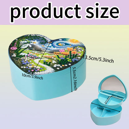 Landscape DIY Diamond Painting Heart-Shaped Jewelry Box Decorative Storage Case