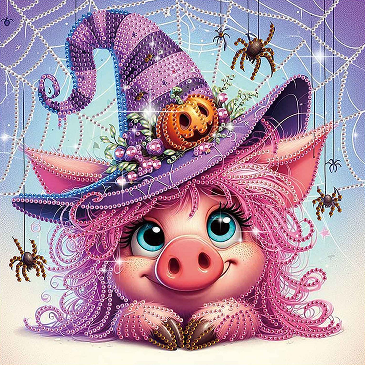 Pink Halloween Pig - Special Shaped Drill Diamond Painting 30*30CM