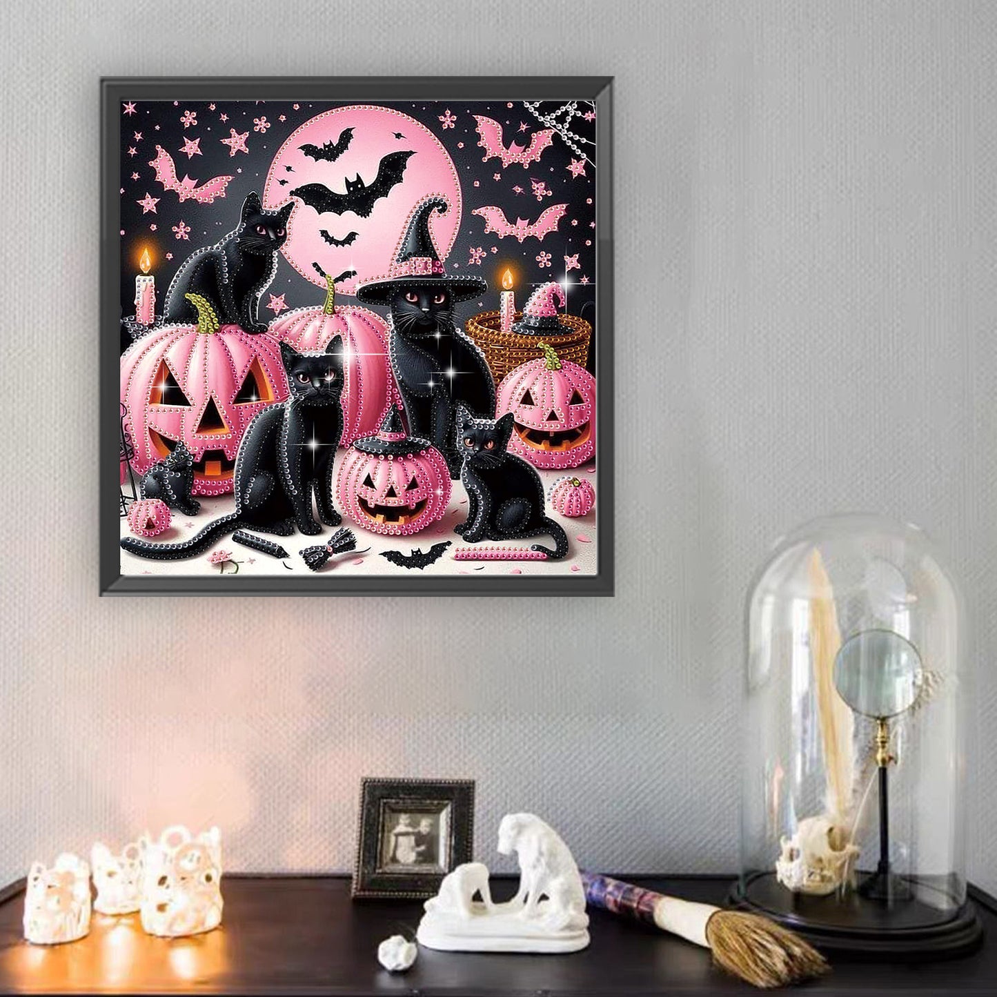 Halloween Black Cat - Special Shaped Drill Diamond Painting 30*30CM