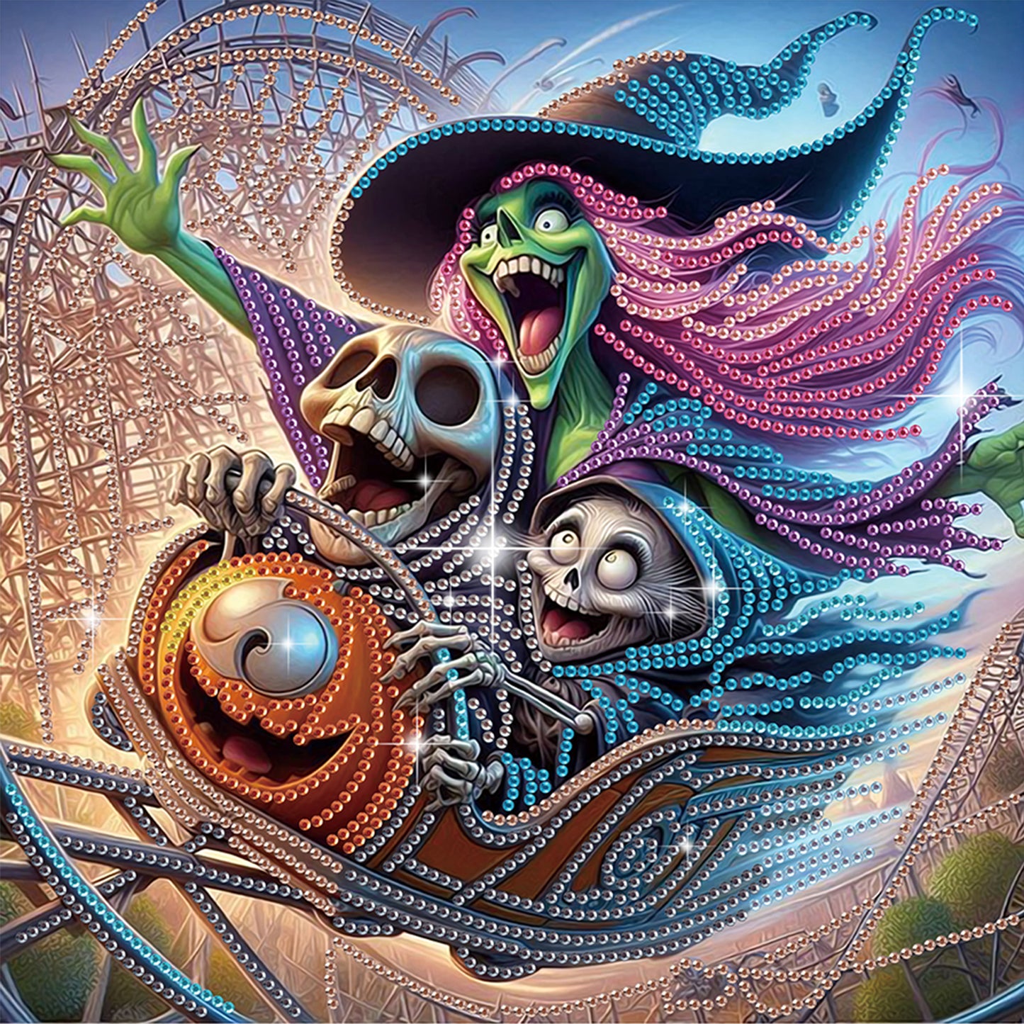 Halloween Witch - Special Shaped Drill Diamond Painting 30*30CM