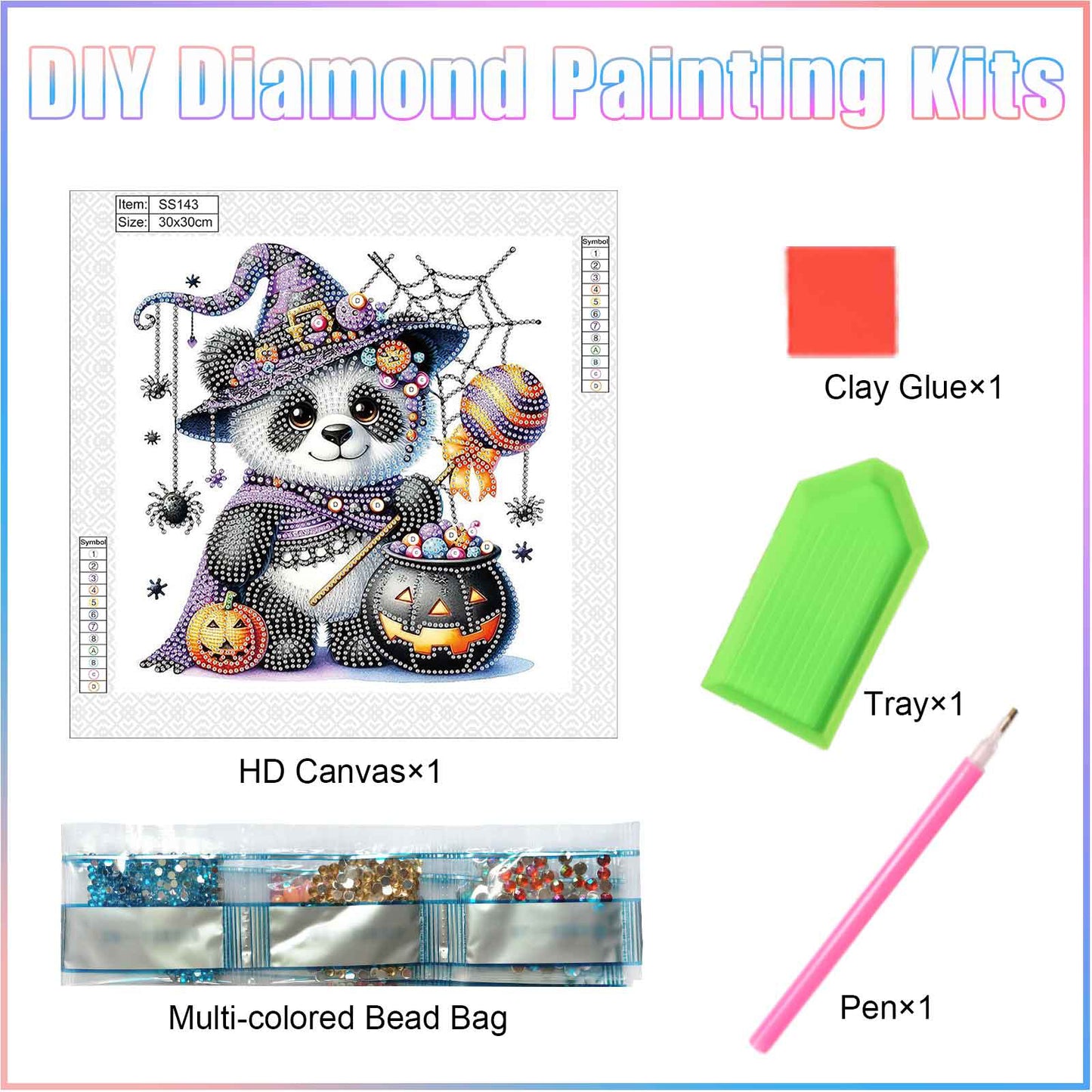 Halloween Panda - Special Shaped Drill Diamond Painting 30*30CM