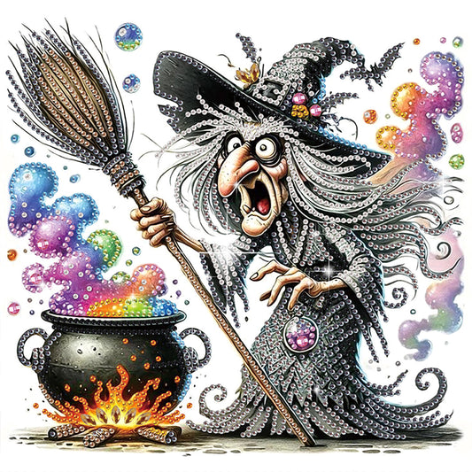 Halloween Skeleton Witch - Special Shaped Drill Diamond Painting 30*30CM