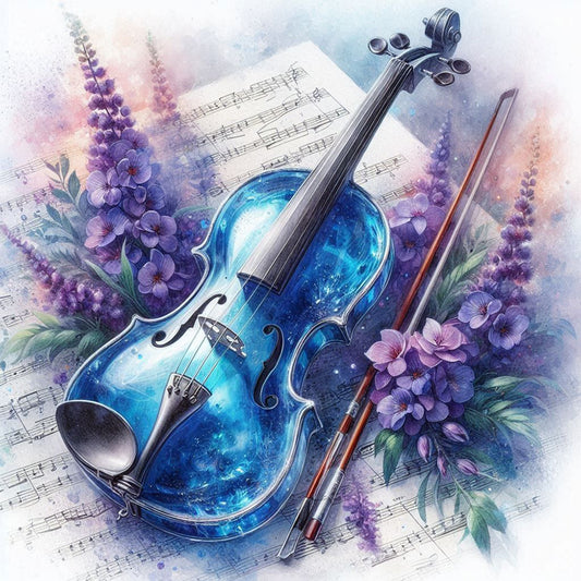 Violin And Flowers - Full Round Drill Diamond Painting 40*40CM