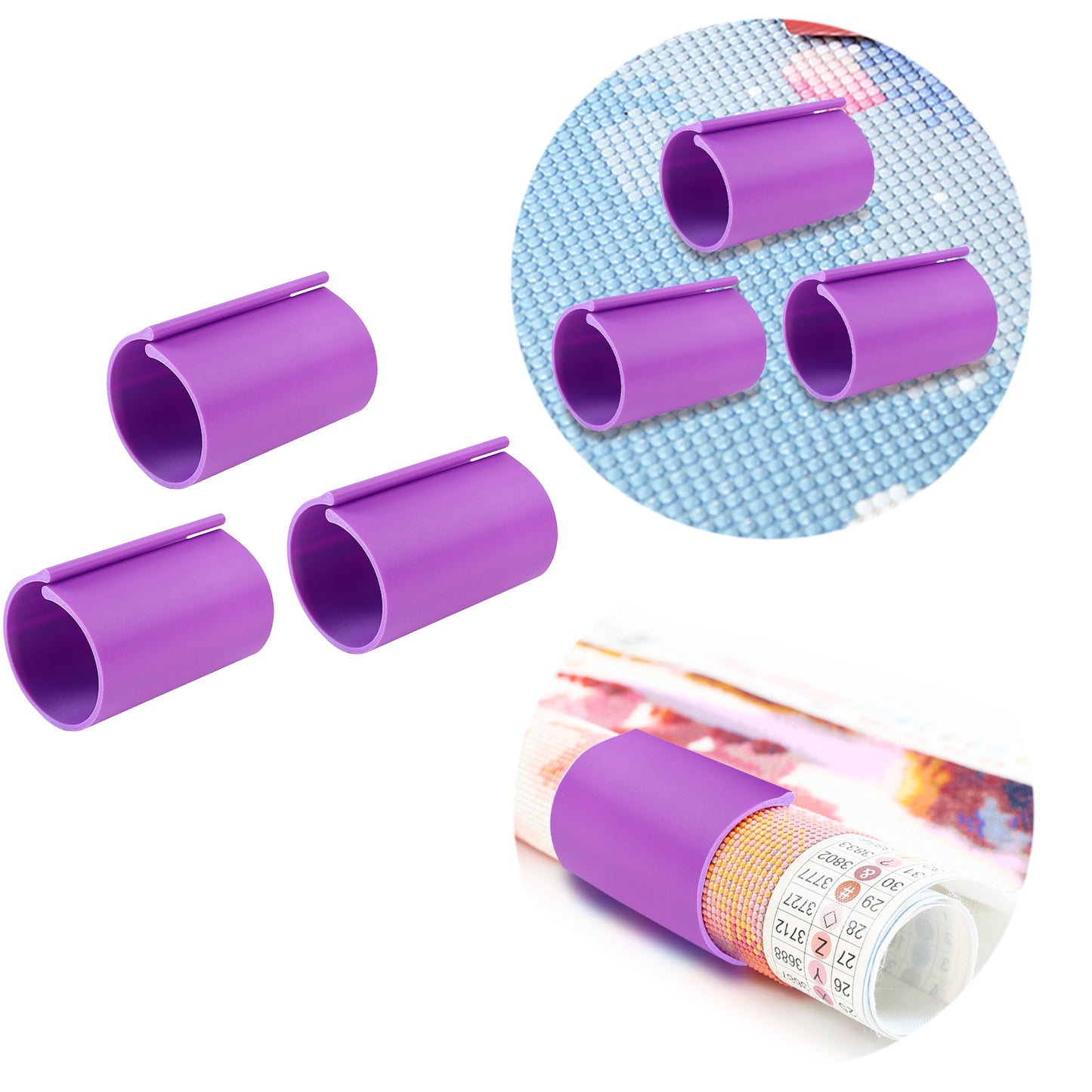Diamond Painting Canvas Roll Holder for Diamond Art Fabric (3pcs L Purple)