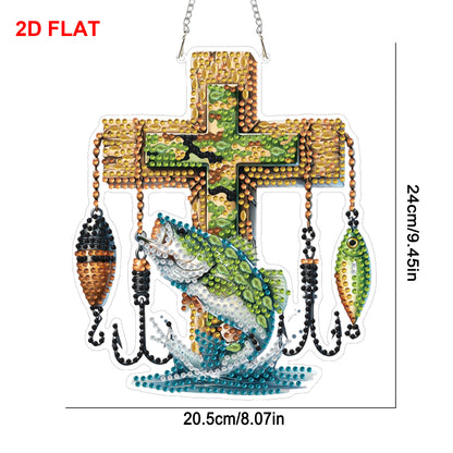 Cross 2D/Flat DIY Acrylic Special Shape Hanging Diamond Art Kits Wall Door Decor