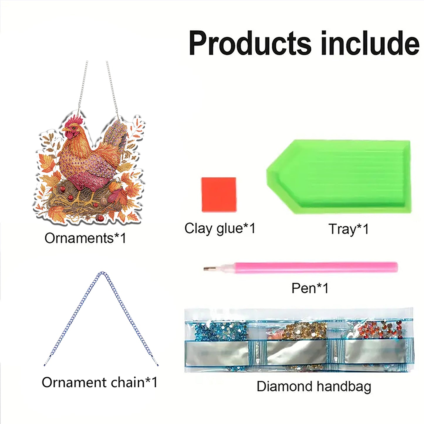Farm 2D/Flat DIY Acrylic Special Shape Hanging Diamond Art Kits Wall Door Decor