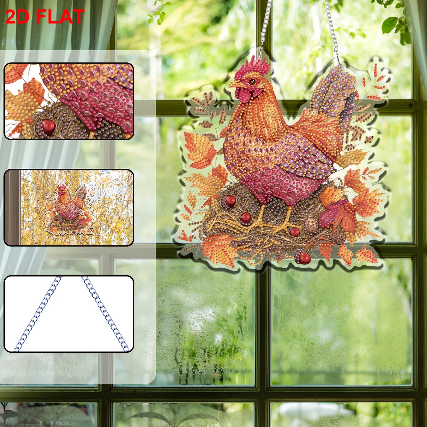 Farm 2D/Flat DIY Acrylic Special Shape Hanging Diamond Art Kits Wall Door Decor
