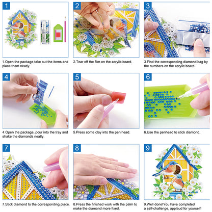 Parrot 2D/Flat DIY Acrylic Special Shape Hanging Diamond Art Kits Wall Decor