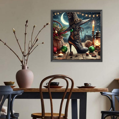 Witch Hat And High Heels - Full Round Drill Diamond Painting 40*40CM
