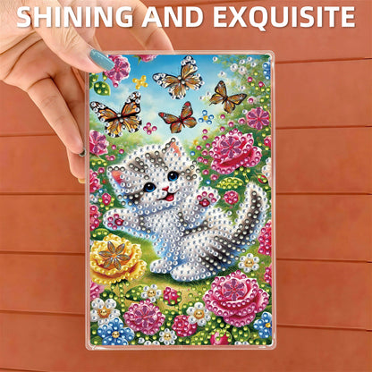 2pcs DIY 5D Diamond Painting Acrylic Jewelry Box Kit Gift for Adults (Cat)