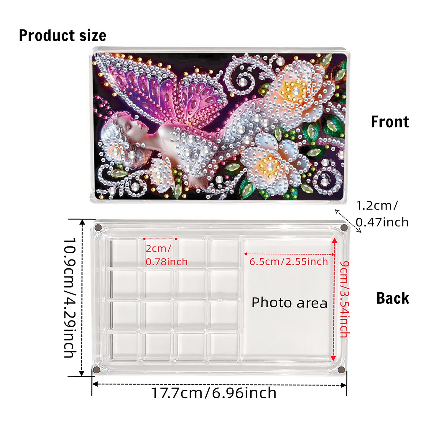 2pcs DIY 5D Diamond Painting Acrylic Jewelry Box Kit Gift for Adults (Girls)