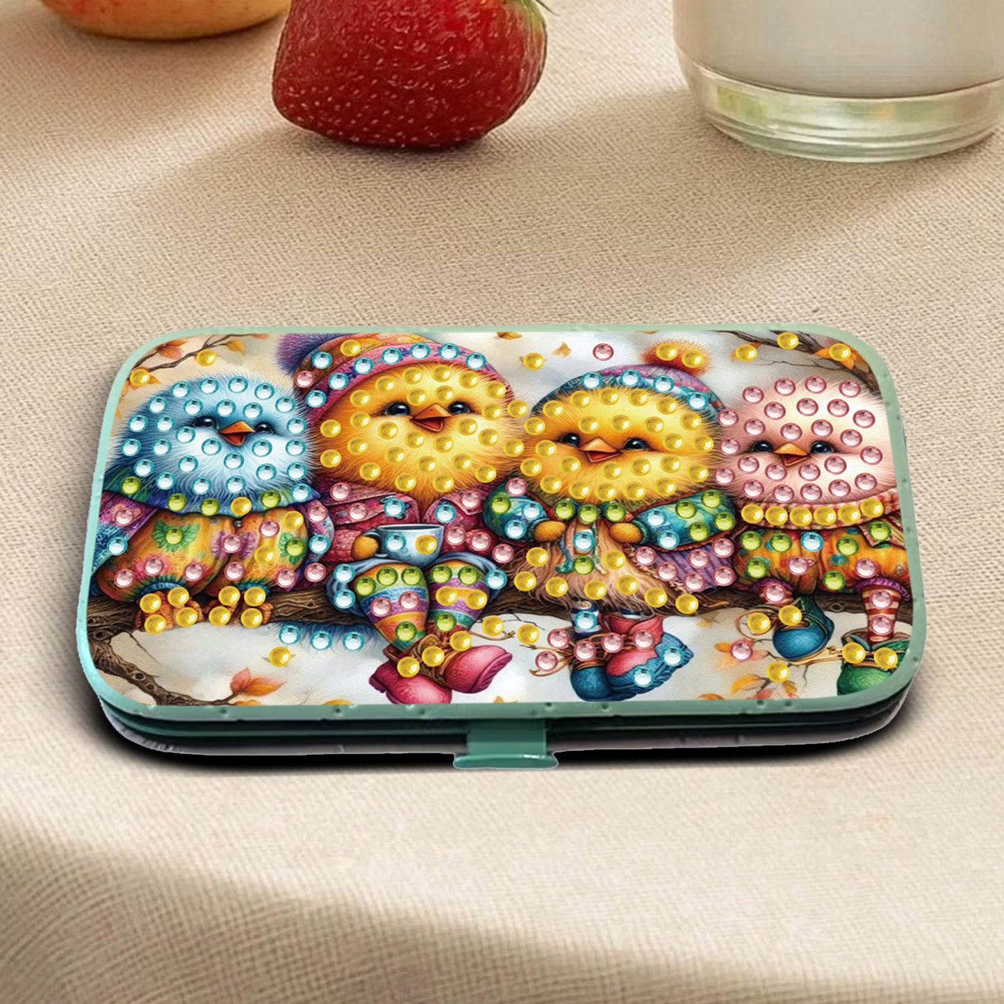 Bird Theme Diamond Painting Nail Art Bag Set Includes 7 Professional Tools