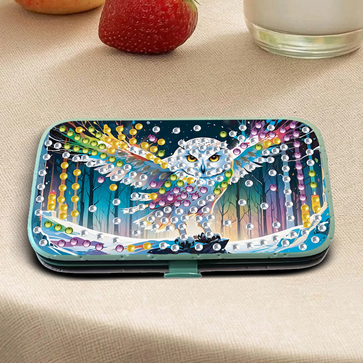 Owl Theme Diamond Painting Nail Art Bag Set Includes 7 Professional Tools